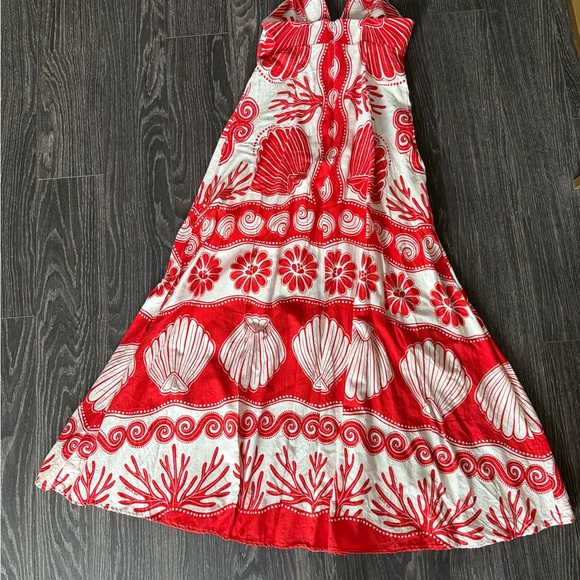 Farm Rio Red Shell Print Maxi Dress small - Picture 5 of 5